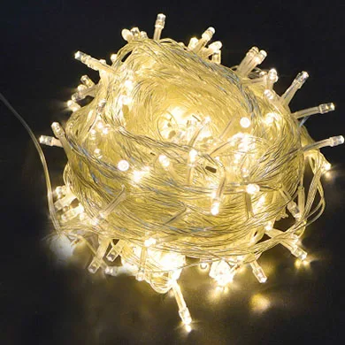 110 V/220 V 10 M 100LED рождественские гирлянды, гирлянда с лампочками, уличная Водонепроницаемая штора, Светильники для рождественской елки, праздничный Декор - Испускаемый цвет: Тёплый белый