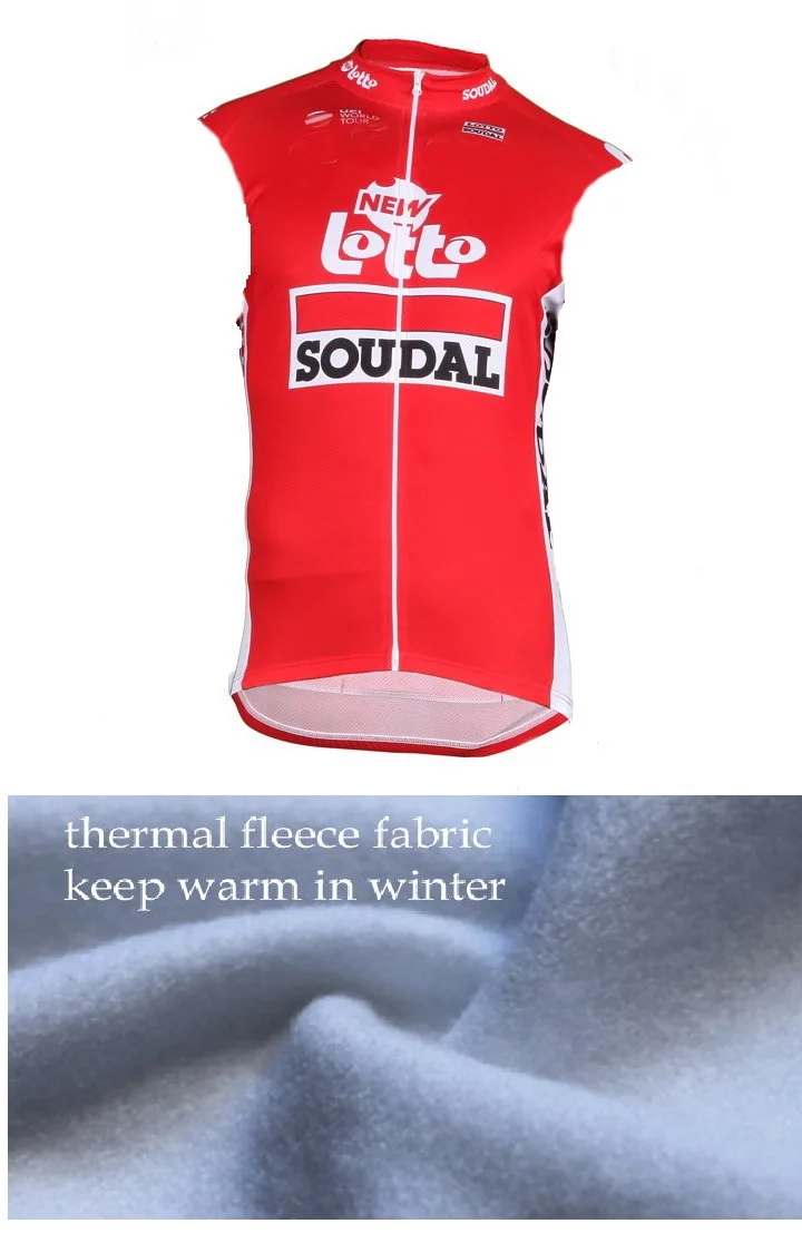 Зимняя одежда с ворсом теплые 2018 LOTTO SOUDAL 2 вида цветов короткие платья без рукавов