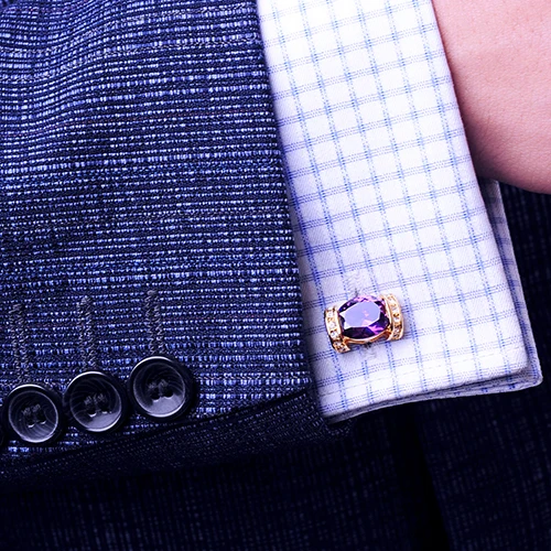 KFLK Роскошная рубашка 2020 запонки для женщин брендовые на пуговицах с фиолетовыми