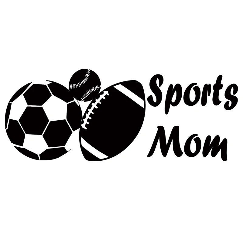 

Sports Mom Baseball Football Die Cut Vinyl Window Decal Sticker for Car Truck