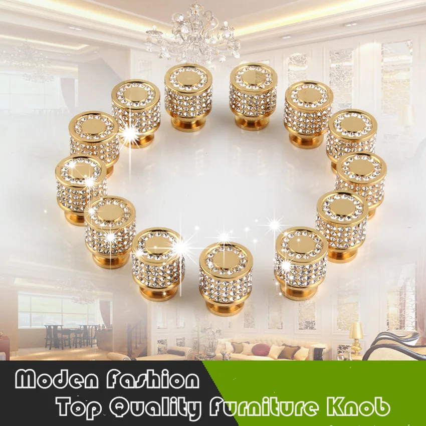 Современная мода Dexule алмазные мебельные ручки твердая медь покрытие из