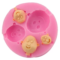 baby smile face head silicone fondant soap 3d cake mold cupcake jelly candy sugar chocolate decoration baking tool moulds fq2394