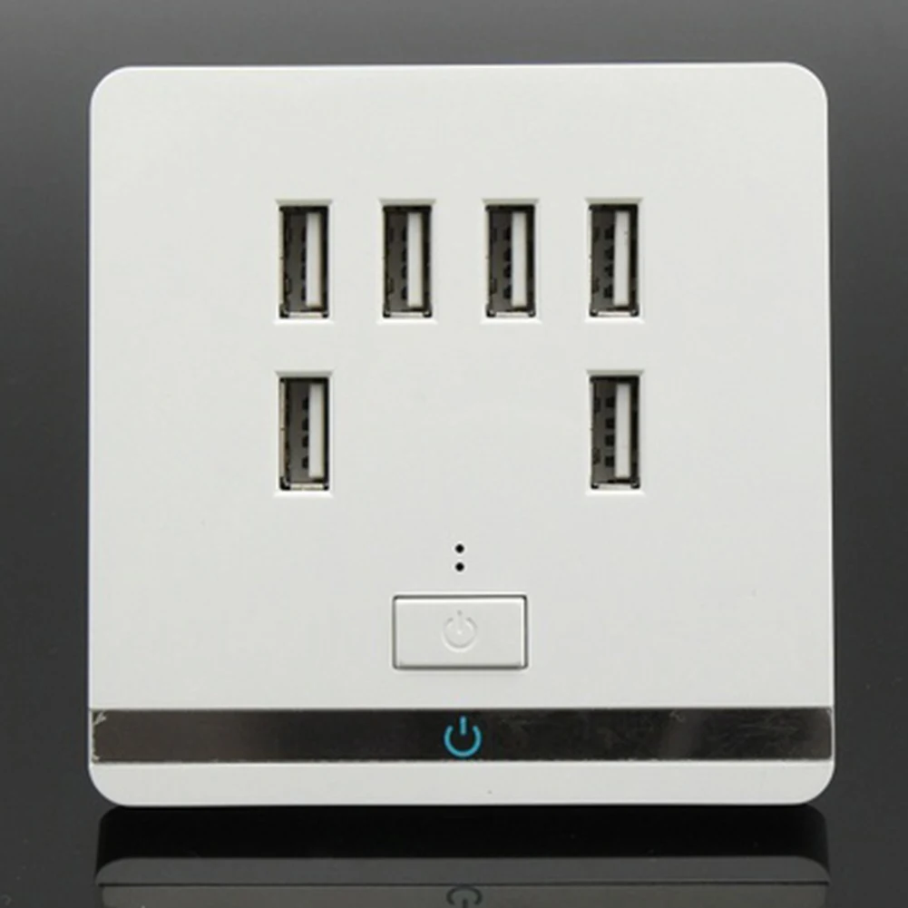 1 шт. 6 Порты и разъёмы USB стены зарядное устройство Outlet штепсельная розетка панель