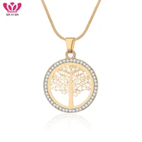 tree of life necklace for women gold small charms choker pendant necklace clear crystal pendentif jewelry gifts dropshipping new