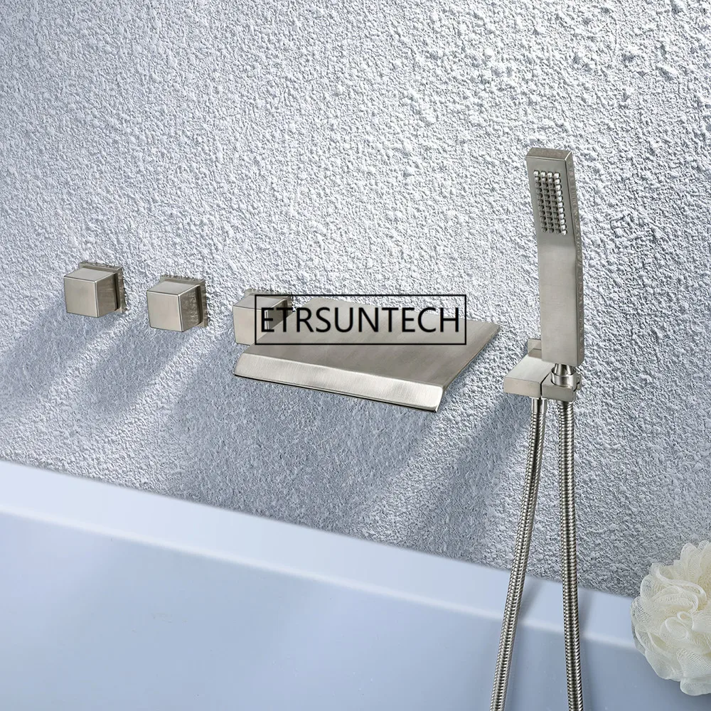 Ванная комната ванна кран система с ванной носик ручной душ интегрированный