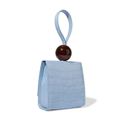 Blue Повседневные маленькие сумки из кожи аллигатора, женские акриловые сумочки с бисером, сумки для женщин, женские Сумки из искусственной кожи с клапаном в стиле ретро, женские сумки, шикарные сумки - Цвет: Blue