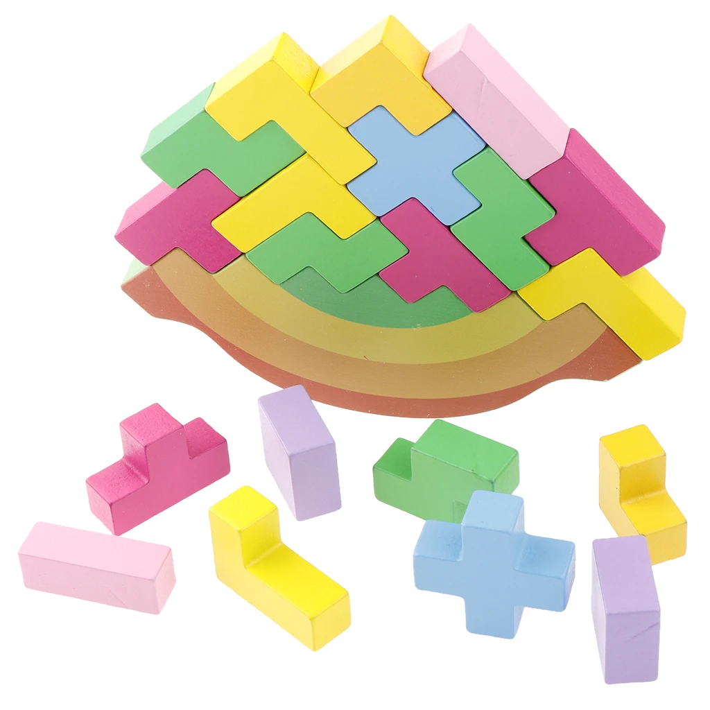 

Wooden Balance Building Blocks Montessori Toy for Toddlers Kids Early Learning Interactive Game