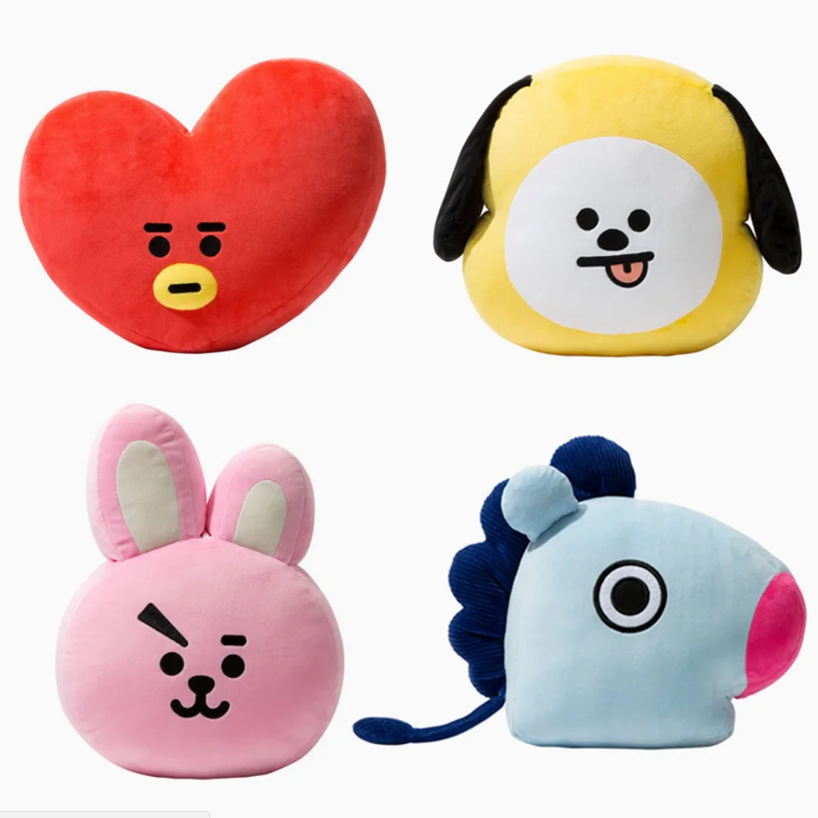 Милый мультфильм BTS BT21 плюшевые игрушки куклы Bangtan мальчики бросить подушки