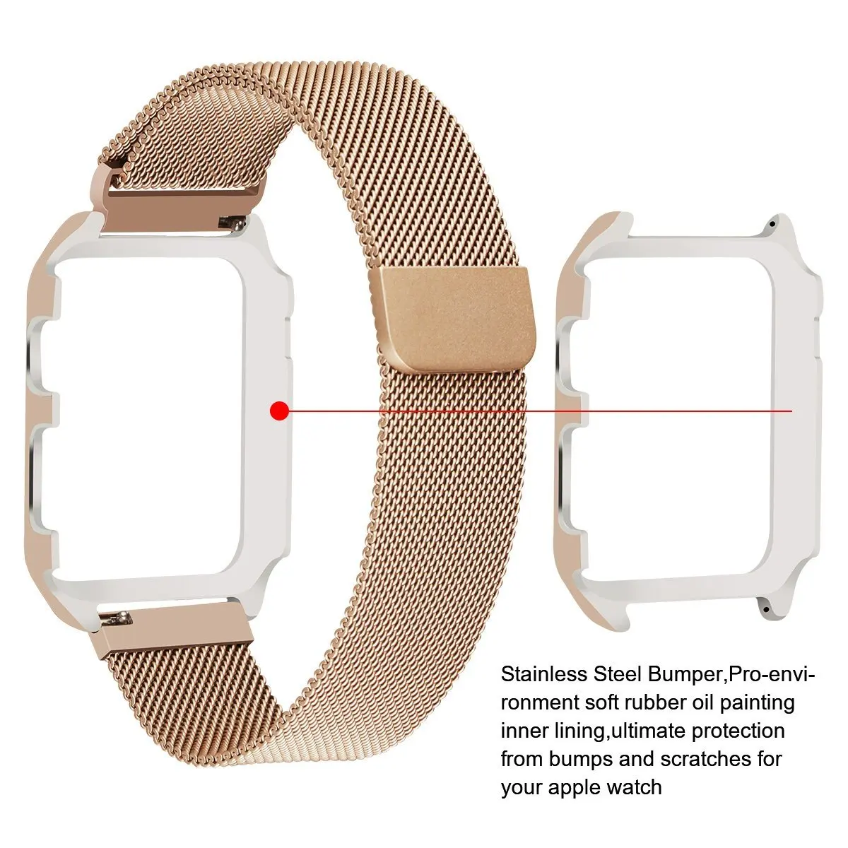 Миланский ремешок+ чехол для Apple Watch 42 мм, 38 мм, 44 мм, 40 мм, браслет из нержавеющей стали, наручные Ремешки для наручных часов iwatch 4 3 2 1