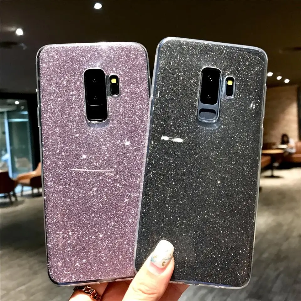 Глиттер 2 в 1 прозрачный чехол TPU для Samsung S9 S8 Plus S7 S6 Edge Note 9 J4 J6 A6 A8 2018 A3 A5 A7 2016 2017 J2 J3 J5 J7 Pro Крышка