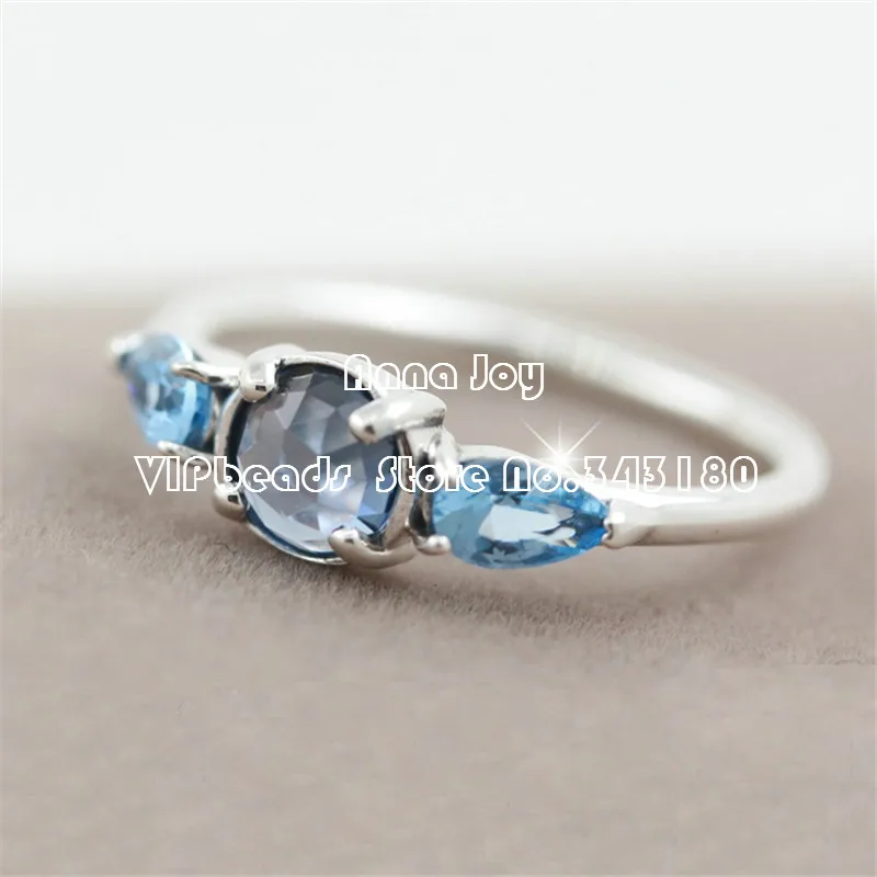 Новое кольцо из 100% стерлингового серебра 925 пробы с изображением мороза голубым