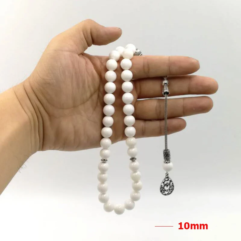 2021 Новое поступление в апреле белая оболочка Tasbih 5A подарочные браслеты для