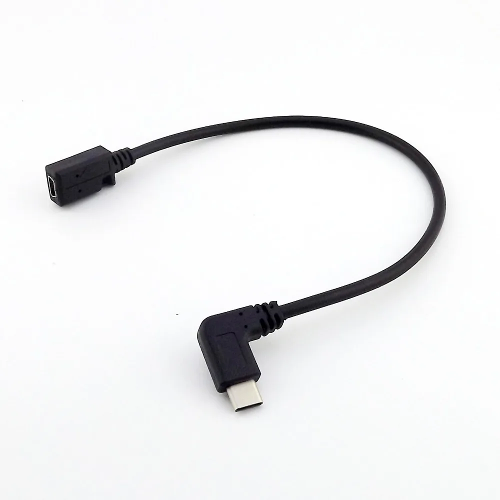 

20x USB 3.1 Type C 90 Degree Right Angle Male to Mini 5pin Female Charging Data Sync Connector Cable 25cm