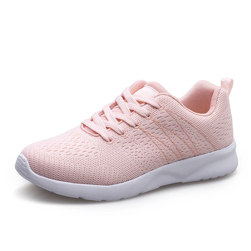 Pink Woman sneakers Новейшая модель; женские кроссовки с дышащей сеткой; Черная Женская обувь; Легкая спортивная обувь для тренировок на открытом воздухе; chaussures femme; A65 - Цвет: Pink Woman sneakers
