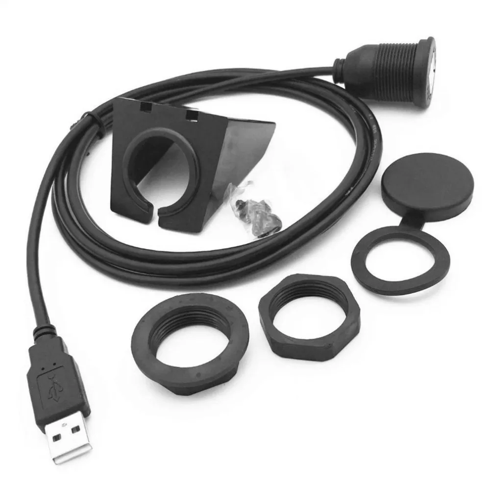 USB 2,0 удлинитель A-Male до 2 A-Female кабель заподлицо панель приборной панели водонепроницаемый кабель для автомобиля лодки мотоцикла