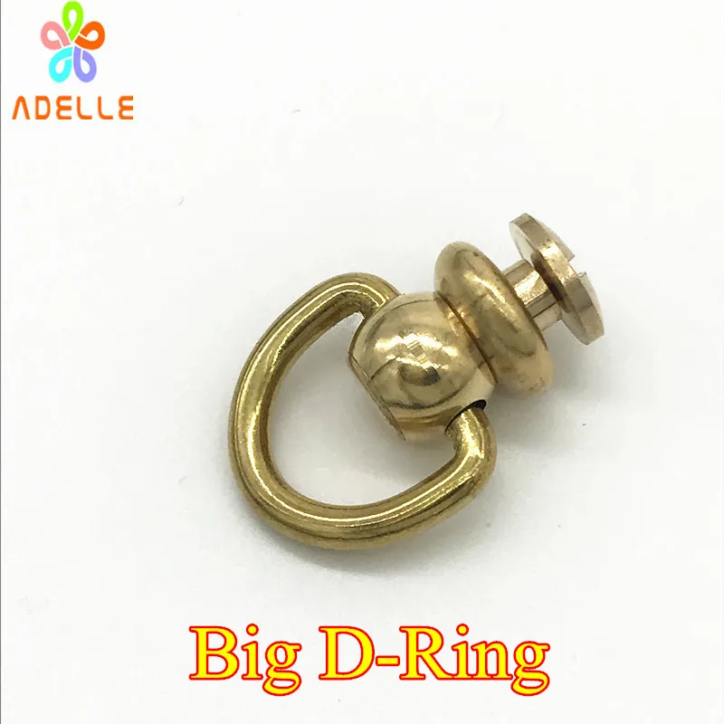 Big D-ring 5 комплектов шариковая стойка с вращающимся d-кольцом Твердый латунный винт/гвоздь заклепки/головная Кнопка шпилька/chicago винт Кожа ремесло - Цвет: Big D-ring