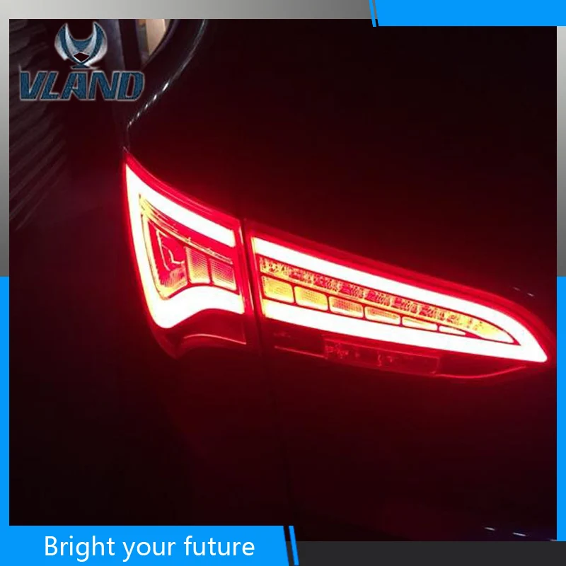 LED Tail Lights For HYUNDAI SANTA FE 2013 For Santafe Rear lights Tail Lamp Brake Red Smoke