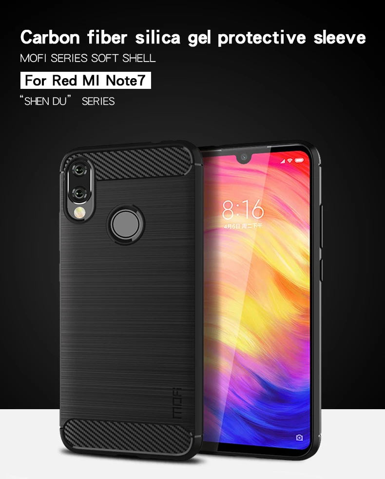 Чехол MOFi для Xiaomi Redmi Note 7, роскошный мягкий чехол из ТПУ, силиконовый чехол для телефона s, задняя крышка для Xiaomi Redmi Note 7