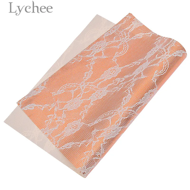 Lychee 29x21cm A4 Lace Flower Embossed Faux PVC Leather Fabric High Quality Synthetic DIY Material For Handbag Garments | Дом и сад