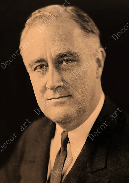 Американский президент Франклин Рузвельт холст живопись винтажные настенные