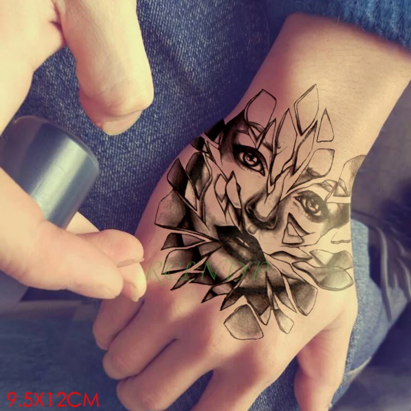 

Waterproof Temporary Tattoo Sticker girl tattered face Fake Tatto Flash Tatoo Hand Arm art Tattoos for lady Women Men