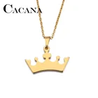 Ожерелье CACANA из нержавеющей стали для женщин и мужчин, ожерелье с подвеской в виде короны любовника золотого и серебряного цвета, ювелирные изделия для помолвки