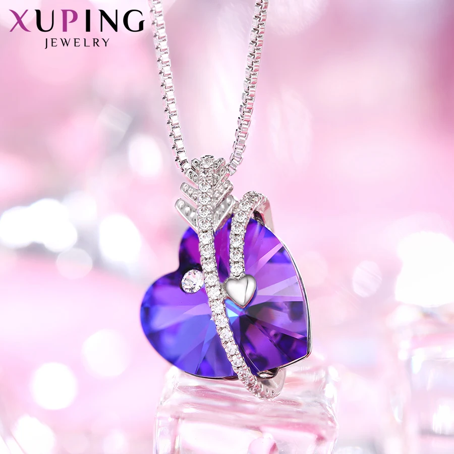 11 Xuping Романтический подвеска в форме сердца ожерелья Мода кристаллами от Swarovski