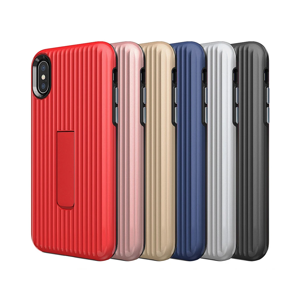Сверхпрочный пластиковый бронированный чехол для iPhone 5 5S 6 6S 7 8 Plus X Xs с подставкой