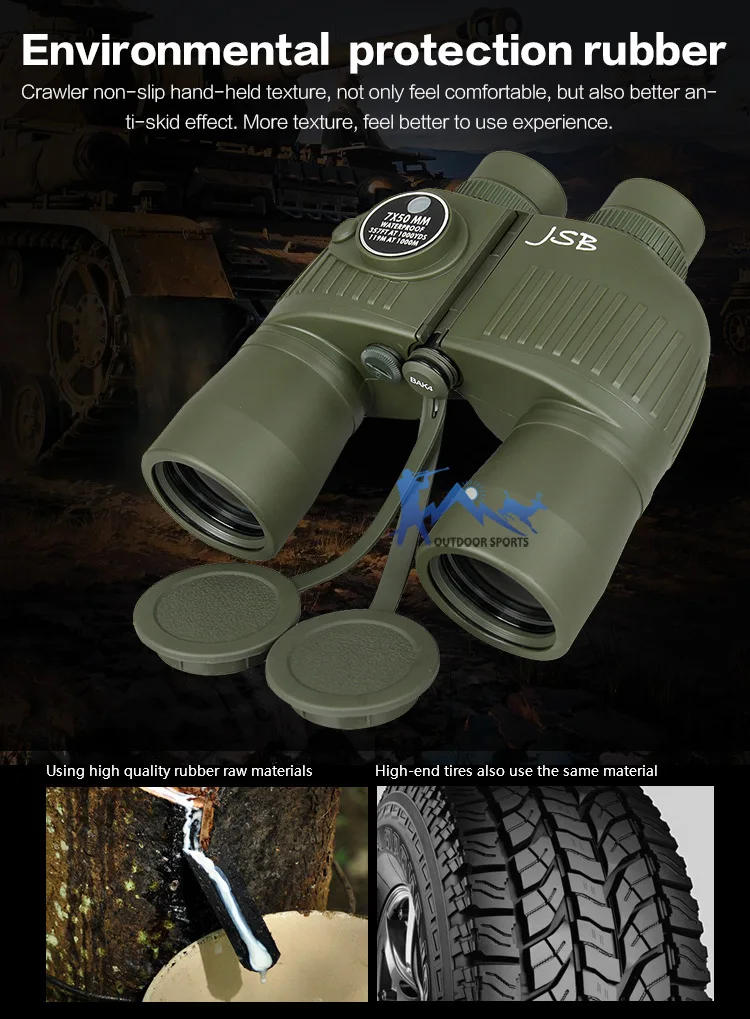 E.T дракон 7x50 Военный бинокль телескоп Профессиональный BAK4 Водонепроницаемый