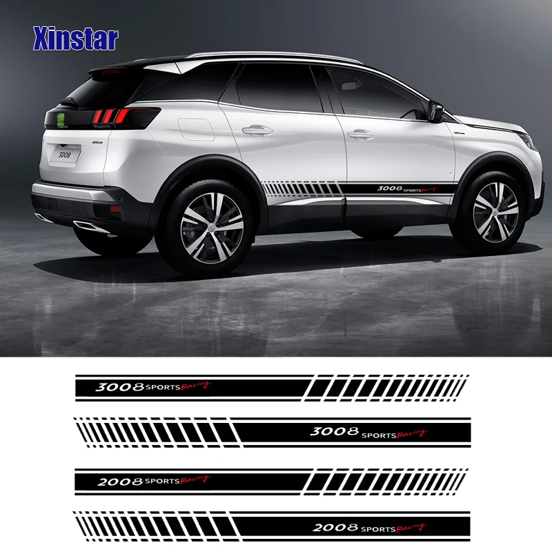 2 шт. автомобильные боковые наклейки для Peugeot 2008 3008 106 108 206 208 308 508 306|Наклейки на