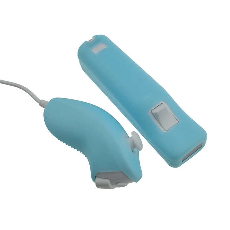 4 цвета силиконовый чехол для wii Nunchucks пульт дистанционного управления защитный чехол для wii пульт дистанционного управления джойстиком