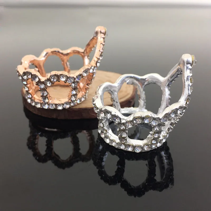

Wholesale Trendy Rhinestone decoration Alloy Silver/Gold Tone Cartoon 3D Crown Shape Metal Charms Diy Jewelry Hair ornaments