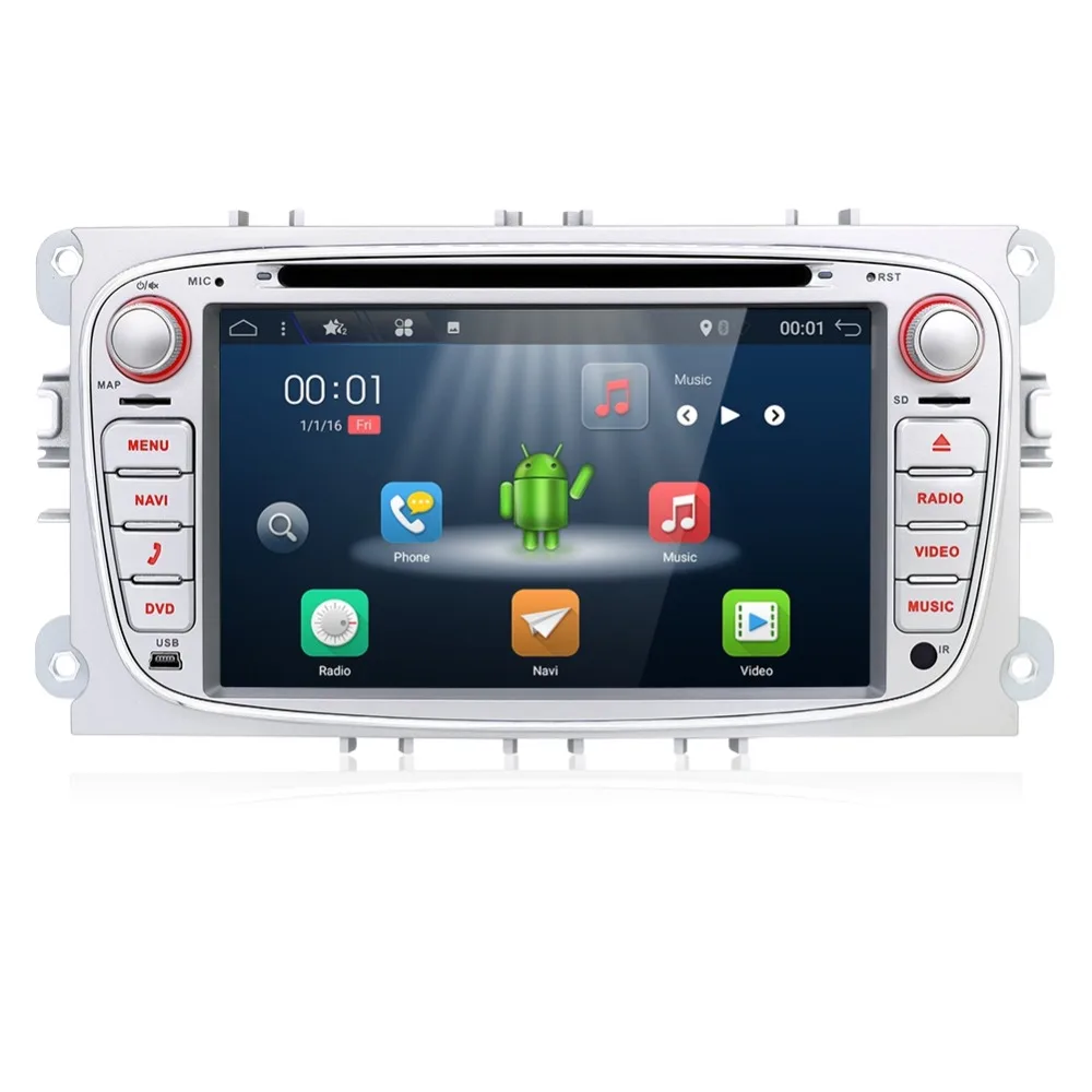 Bosion 2 din Android 7,1 8,1 четырехъядерный автомобильный dvd-плеер gps Navi для Ford Focus/Mondeo/S-Max Радио стерео Wifi головное устройство 1024*600