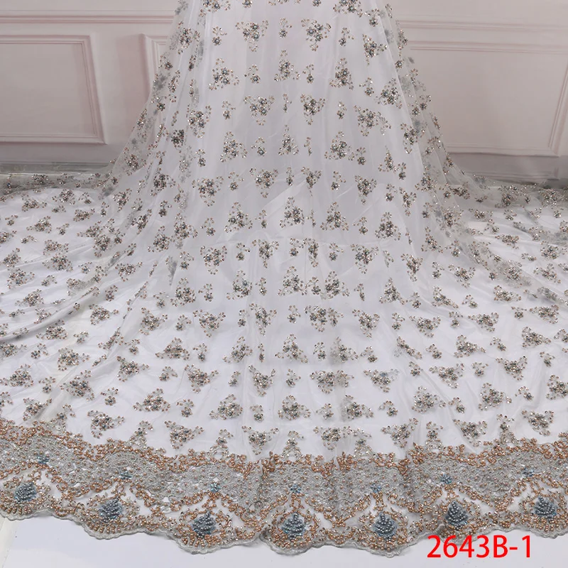 Белое/серое Африканское кружевное полотно 2019 высококачественное платье в