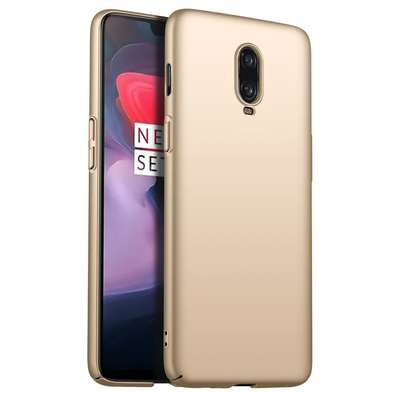 gold Чехол для Oneplus 6 T, чехол Mofi One Plus 6 T, чехол жесткая задняя крышка из ПК, однотонный, тонкий, красный, черный, 1+ 6 T, Oneplus6T, чехол, капа, Coque Funda - Цвет: gold