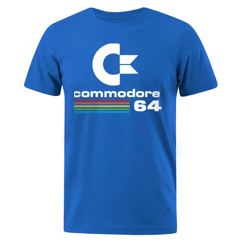 blue 6 Мужские футболки Лето Commodore 64 Футболка с принтом C64 SID Amiga Ретро крутой дизайн футболка с коротким рукавом Топ Футболка Мужская s одежда - Цвет: blue 6