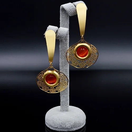 Sunny Jewelry, модное ювелирное изделие,, длинные висячие серьги, женские, высокое качество, искусственный опал, капля воды, вечерние, подарок на каждый день - Окраска металла: Gold Color R