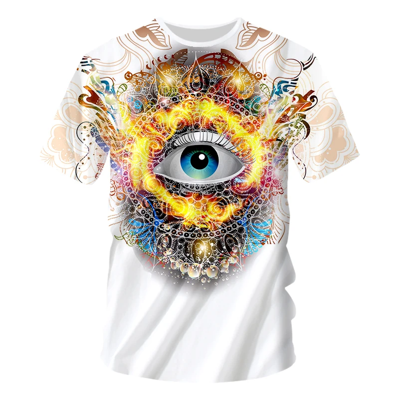 UJWI новые модные мужские/женские футболки с принтом 3D Psychedelic Eye забавная Футболка