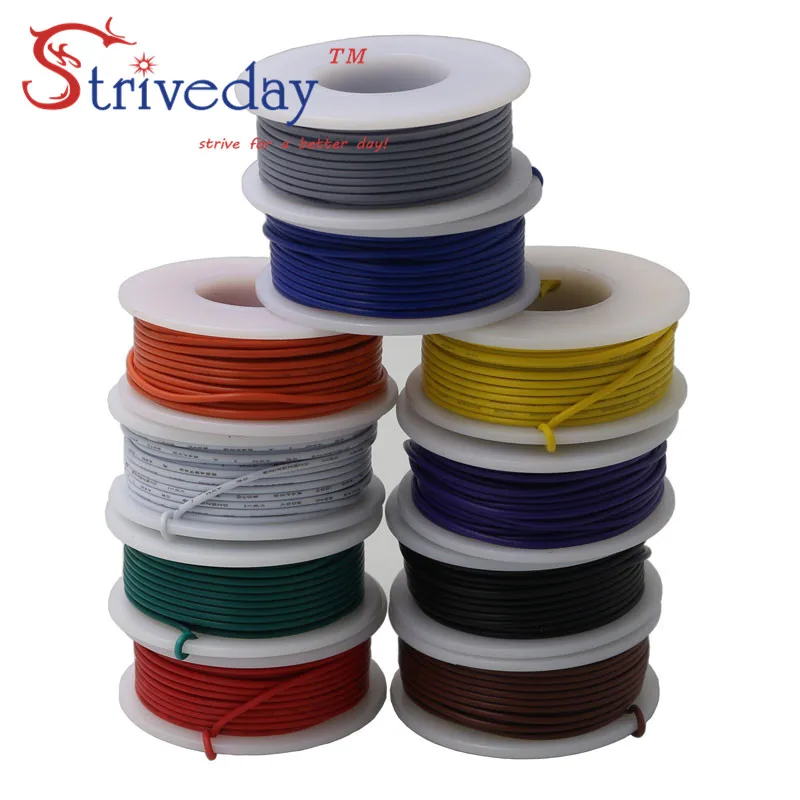 10 м/рулон 32 8 футов UL 1007 24awg многожильный провод электрическая линия PCB Кабельная