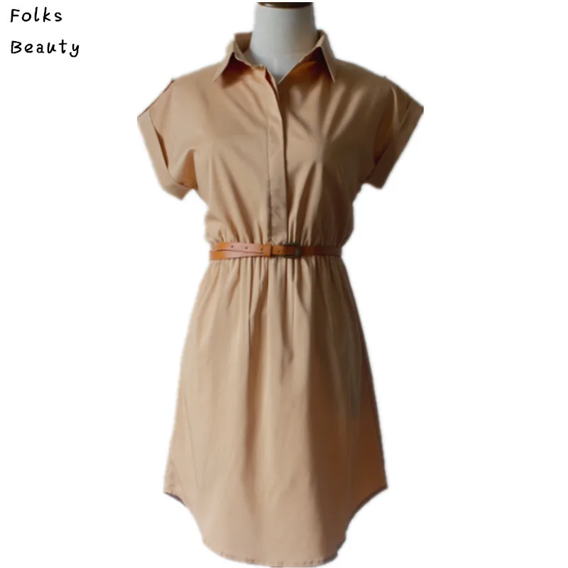 Женское платье большого размера летнее короткое ТРАПЕЦИЕВИДНОЕ однотонное