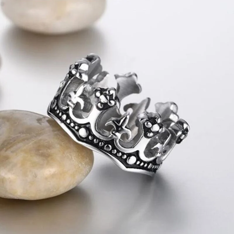 12 мм кольцо с короной из нержавеющей стали в стиле панк модные ювелирные изделия