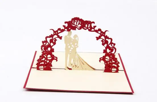 (10 шт./лот) 3D pop up Поздравительные открытки свадебные Приглашения индивидуальное