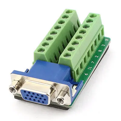 D-SUB DB15 VGA Женский 15Pin Джек Порты и разъёмы для Клеммная коммутационная плата