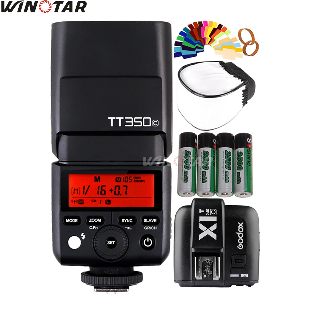 Вспышка для камеры Godox Mini Speedlite TT350C TTL HSS + стандартный триггер 4x2500 мАч