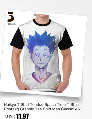 Haikyu/футболка Haikyuu Tendo, футболка, милая уличная одежда, графическая футболка, полиэстер, Мужская футболка с коротким рукавом, большие размеры