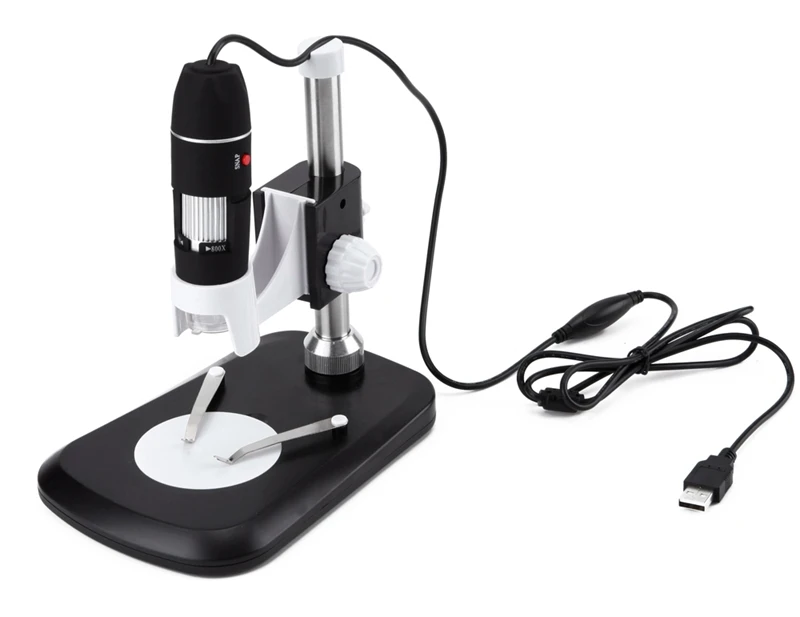 Digital Microscope 800X 8LED 2MP Digital USB Endoscope Magnifier Camera+Stand 40X-800X Microscopic Magnifying Glass PC Interface