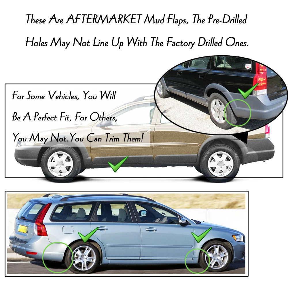 Набор универсальных Брызговики для Volvo C30 S40 S60 S70 S80 V40 V50 V60 V70 XC60 XC70 XC90|Грязезащита| |