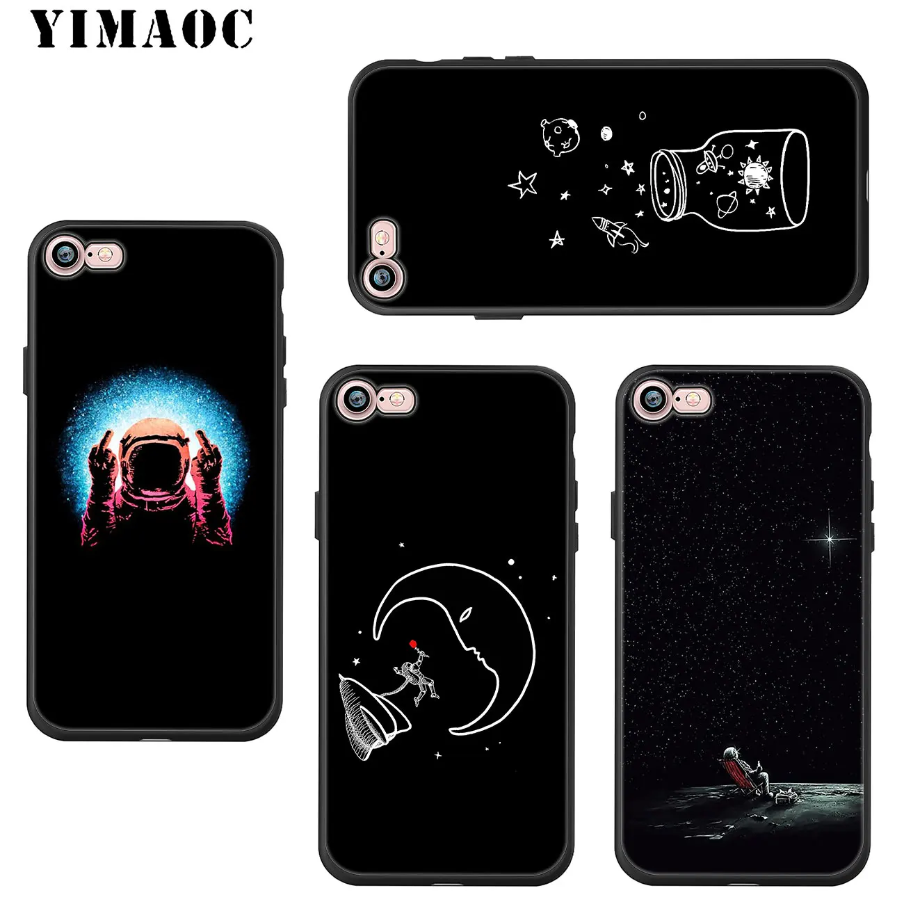 Мягкий силиконовый чехол YIMAOC для телефона с космонавтом планетой космосом луной