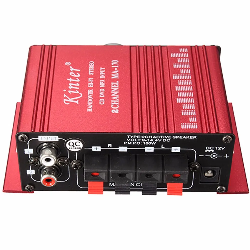 Mini 2CH Hi-Fi Digital Auto Car Stereo Amplifier Sound Mode Audio Music Booster Support DVD CD MP3 Input for Car Motorcycle Home