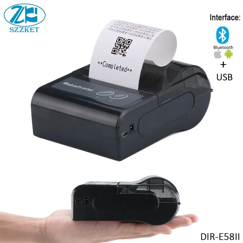 58mm Mini Wireless Bluetooth Handheld Thermal Receipt Portable Printer for Android IOS Windows Pocket thermal printer | Компьютеры и